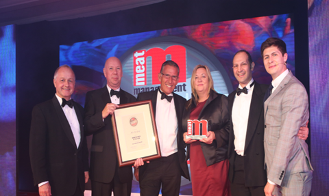 Winners of the 2019 Manufacturer of the Year Award, Addo Food Group, with host Ben Hanlin.