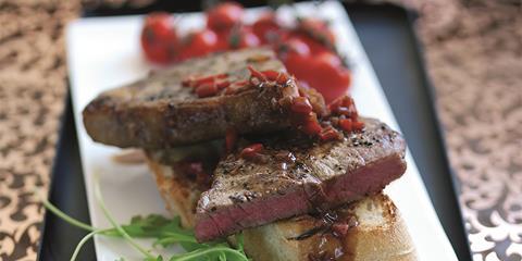 Bistro Steaks on Garlic Bruschetta copy