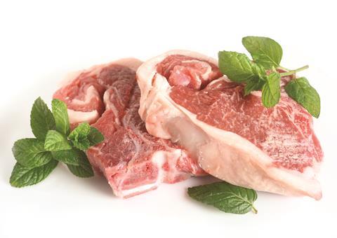 Raw lamb chops