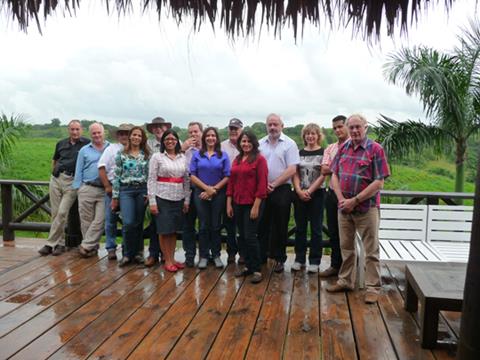 Dominican Republic's Ministry of Agriculture officials and staff at the Los Angeles ranch.