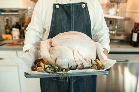 Whole raw turkey