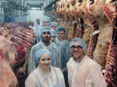 Catering students from Trafford College pictured on their fact-finding mission to Hartshead Meats.