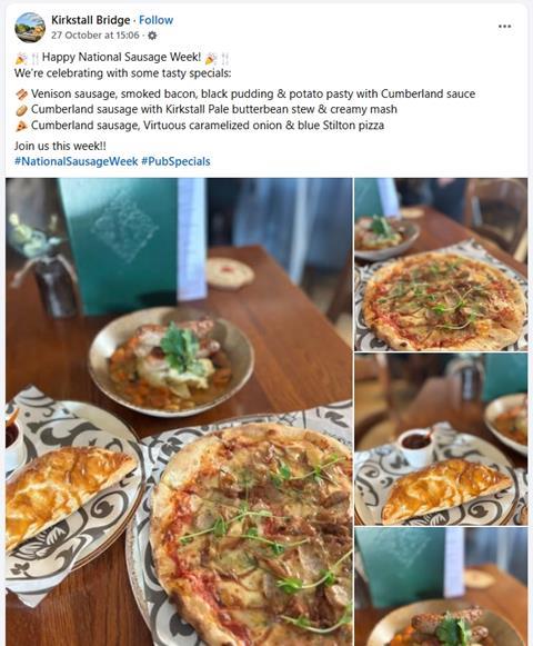 Kirkstall Bridge UKSW Menu