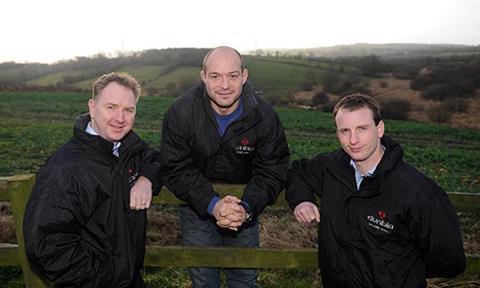 L-R: Michael Doran, Dunbia sales & marketing director, Rory Best and Matthew Dobson, Dunbia (Ireland) managing director.