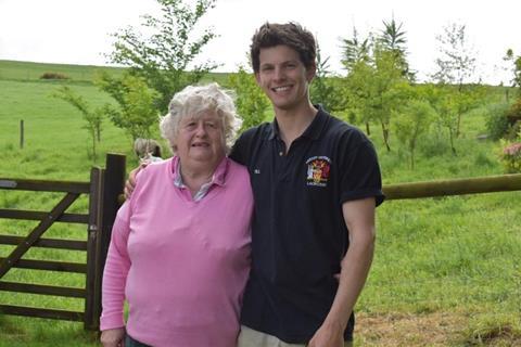 Daphne Tilley MBE and her grandson James Tilley at their family farm near Henllan, Denbighshire. 