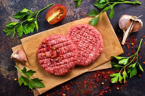 Raw Burgers on Slate