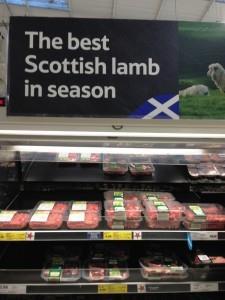 Photographs of the Scottish signage and the imported lamb taken at Tesco’s Hermiston Gait store.