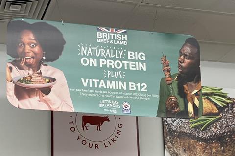 Let's Eat Balanced aisle sign AHDB