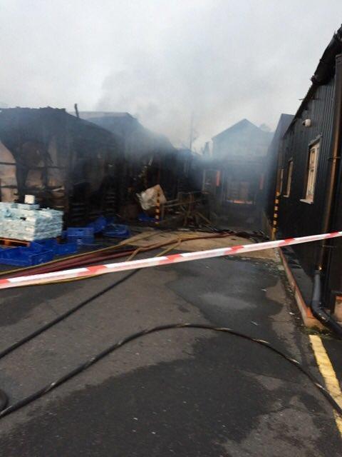 A photo of the scene at Bramfield Meats taken from Suffolk fire and rescue service chief fire officer, Mark Hardingham's, Twitter account.