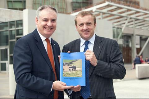 Rural Affairs Secretary Richard Lochhead and Jim McLaren, Chairman of the Beef 2020 group, at the launch of the Beef 2020 report.