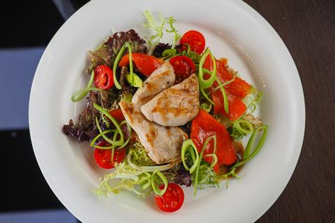 Chicken with salad