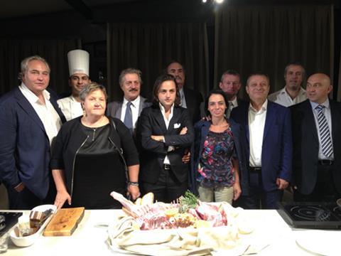 Members of the Scicilliani family and management team with HCC representatives including Chief Executive Gwyn Howells and Italian agent Jeff Martin during the reception.
